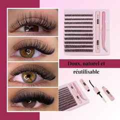 Hworld Kit d’Extensions de Cils à Faire à la Maison | Fibres PBT Premium